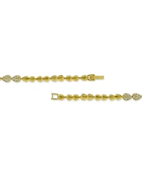 Macy's Pave Cubic Zirconia/Polish Combo Pear Shapes Bypass Bracelet