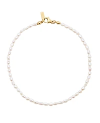 St. Moran Tarnish-Resistant Natural Seed Freshwater Imitation Pearl Michel Anklet