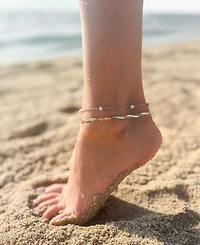 St. Moran Tarnish-Resistant Silver Natural Freshwater Imitation Pearl Max Station Anklet