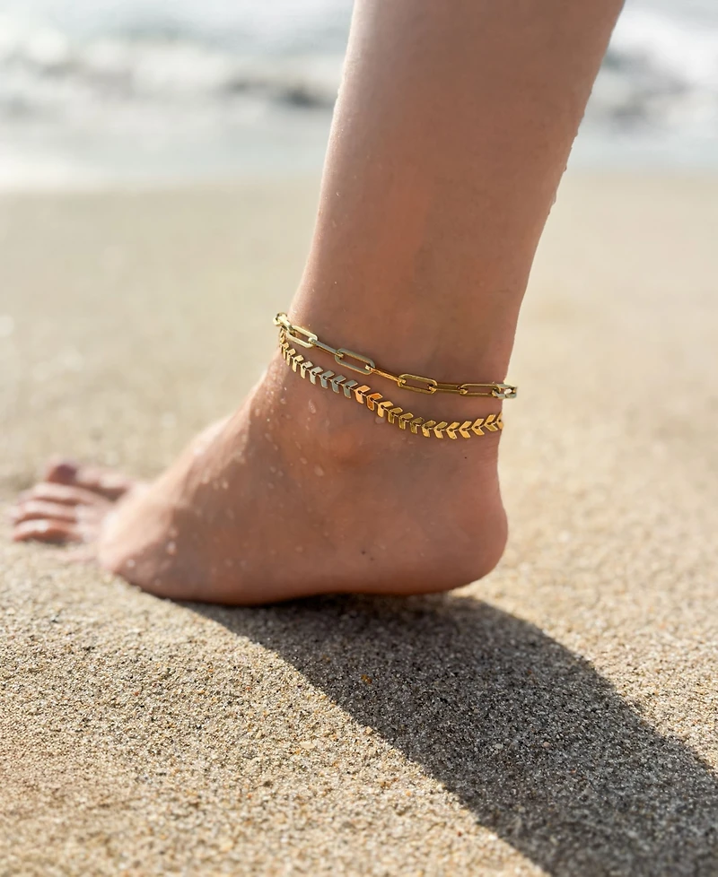 St. Moran Tarnish-Resistant Silver Chunky Paperclip Yasmine Anklet