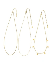 St. Moran Tarnish-Resistant Gold Set of 3 Dainty Layering Chains Livi Necklace Set
