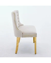 Flynama Velvet Tufted Wingback 2-Seat Dining Bench