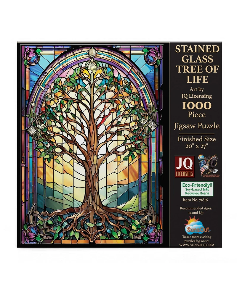SunsOut Stained Glass Tree of Life 1000 piece Jigsaw Puzzle for Adults