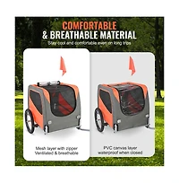 Ruie Foldable Dog Bike Trailer Pet Cart Bicycle Carrier Supports up to 66 lbs
