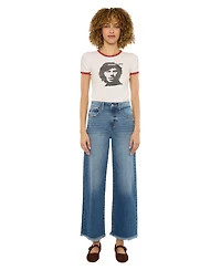 KanCan Women's Aruli Essentials High-Rise Crop Wide-Leg Jeans