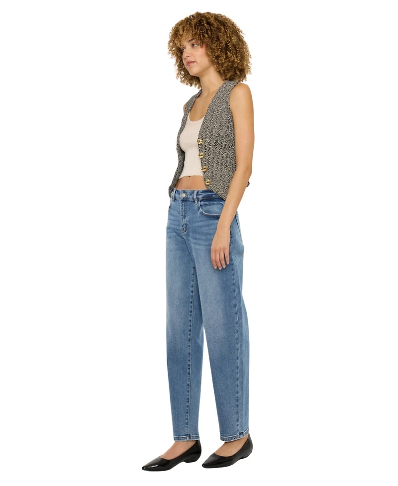 KanCan Women's Grace High Rise Slim Barrel Jeans