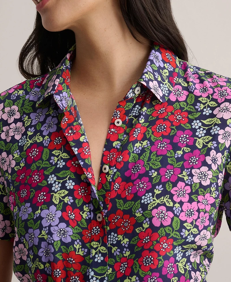 UNTUCKit Women's Short-Sleeve Floral Annette Shirt Dress