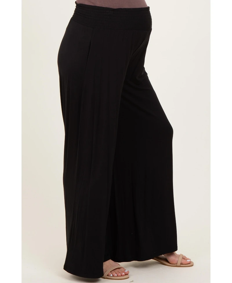 Pinkblush Smocked Waist Wide Leg Maternity Pants
