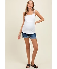 Pinkblush Maternity Cuffed Raw Hem Denim Shorts