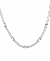 And Now This Cubic Zirconia Rectangular Stone Station Necklace