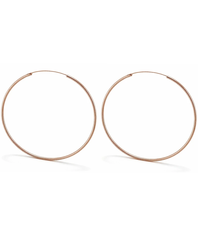 And Now This Large Silver Plated Endless Wire Medium Hoop Earrings