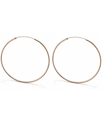 And Now This Large Silver Plated Endless Wire Medium Hoop Earrings