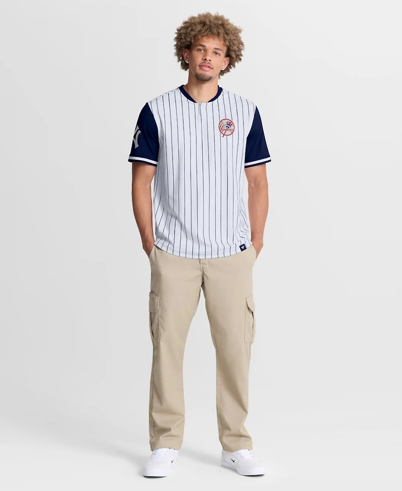 Fanatics Men's White/Navy New York Yankees Pinstripe Walk Off T-Shirt