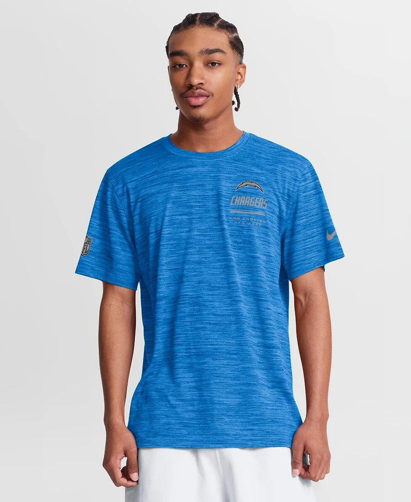 Nike Men's Powder Blue Los Angeles Chargers Sideline Double Covered Dri-fit Velocity T-Shirt
