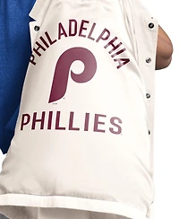 Starter Women's Cream Philadelphia Phillies Cooperstown First Down Full-Snap Coaches Jacket