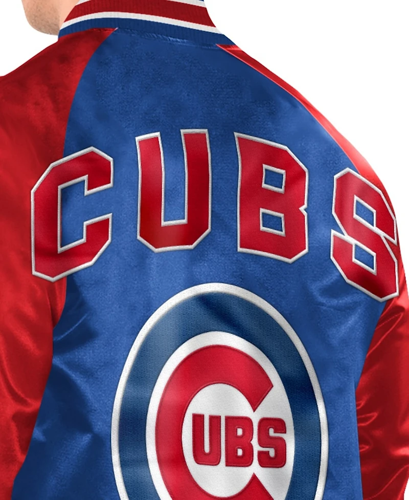 Starter Men's Royal/Red Chicago Cubs Raglan Blitz Varsity Jacket