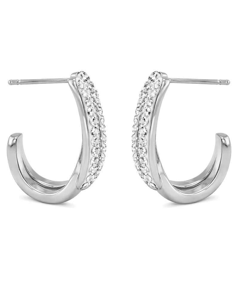 And Now This Crystal Interlock J Hoop Earrings