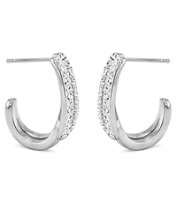 And Now This Crystal Interlock J Hoop Earrings