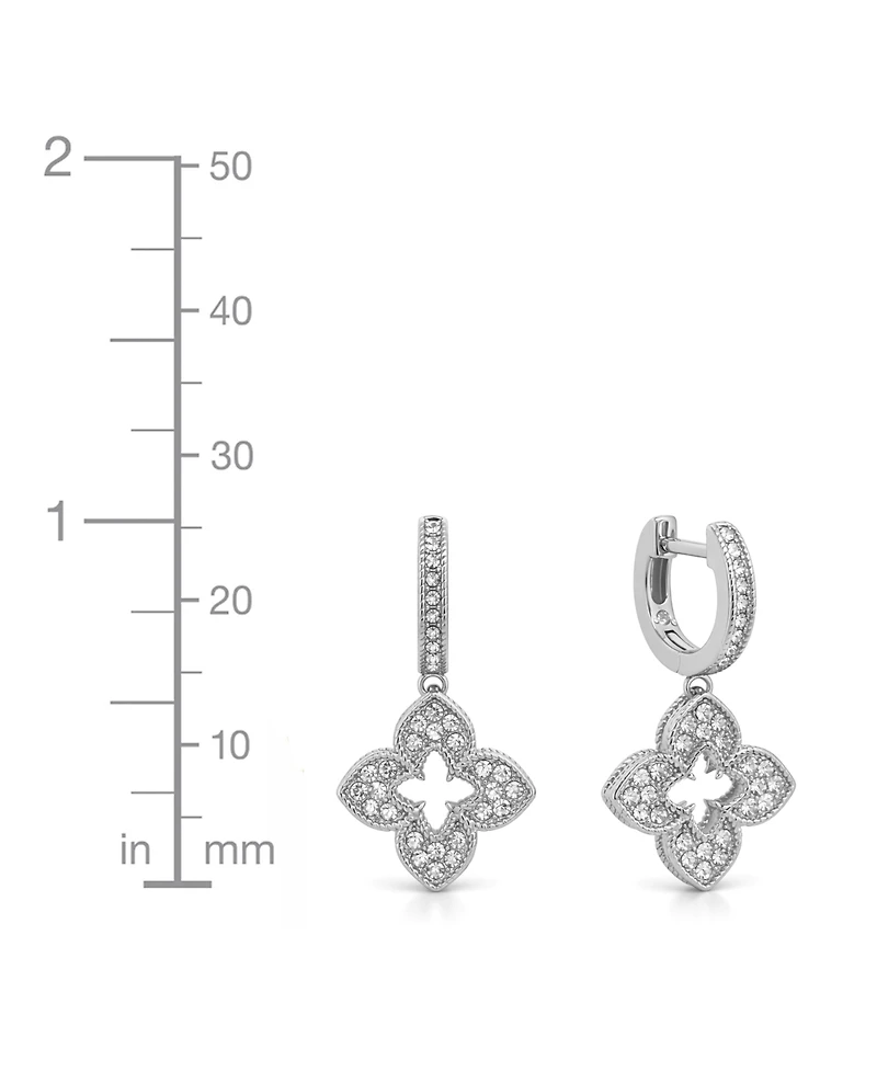 And Now This Crystal Flower Hinged Hoop Earrings