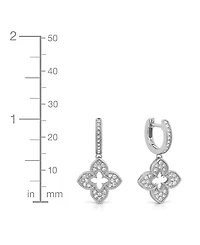 And Now This Crystal Flower Hinged Hoop Earrings
