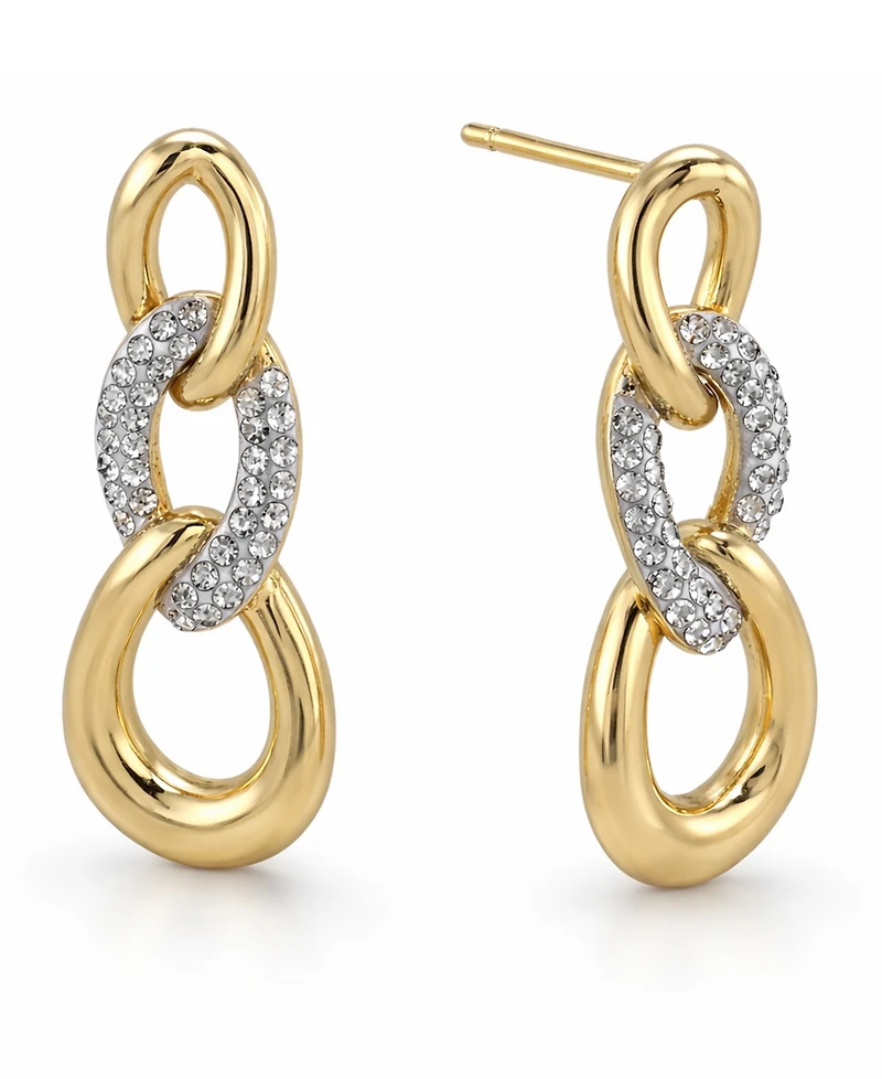 And Now This Crystal Link Drop Post Earrings