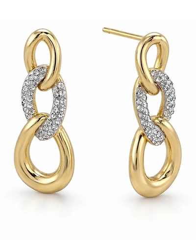 And Now This Crystal Link Drop Post Earrings