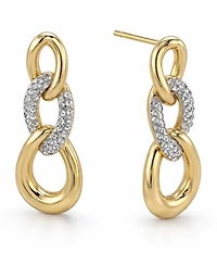 And Now This Crystal Link Drop Post Earrings