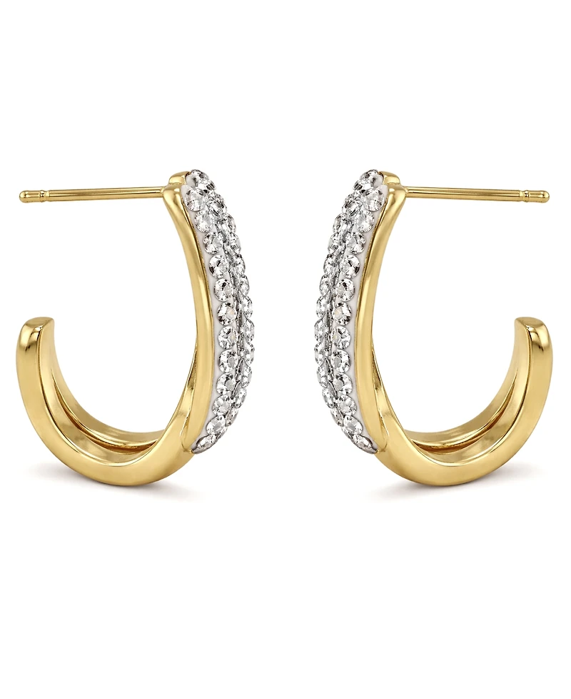 And Now This Crystal Interlock J Hoop Earrings