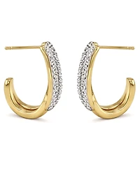 And Now This Crystal Interlock J Hoop Earrings