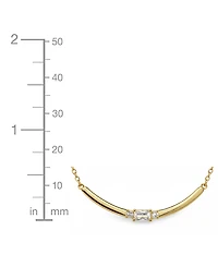 And Now This Cubic Zirconia Curved Bar Necklace