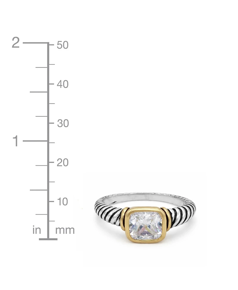 And Now This Cubic Zirconia Two Tone Ring