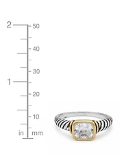 And Now This Cubic Zirconia Two Tone Ring