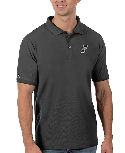 Antigua Men's Gray San Antonio Spurs Legacy Pique Polo Shirt