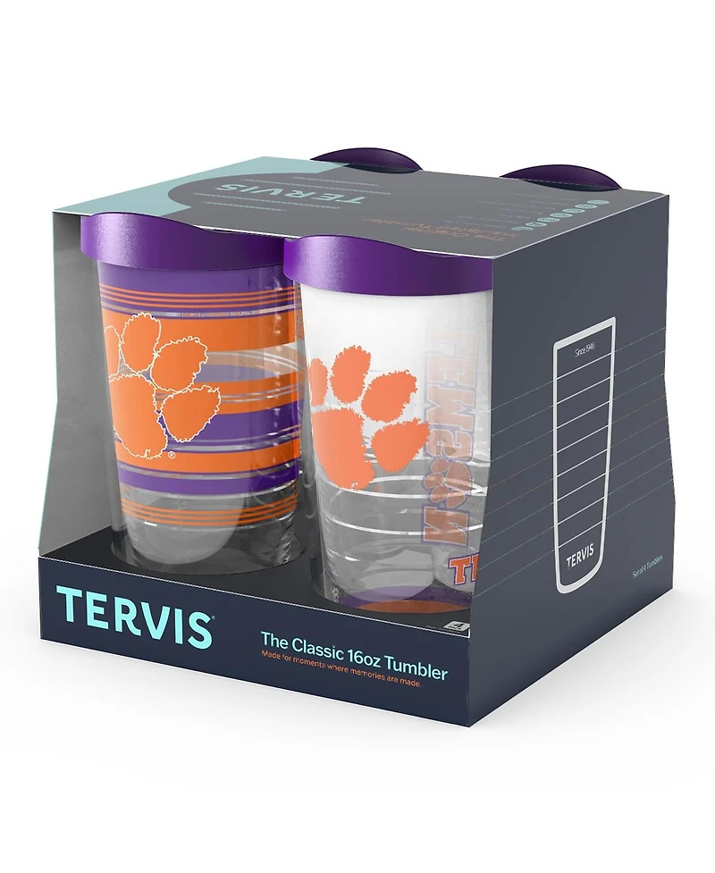 Tervis Clemson Tigers 4-Pack 16oz. Classic Tumbler Set