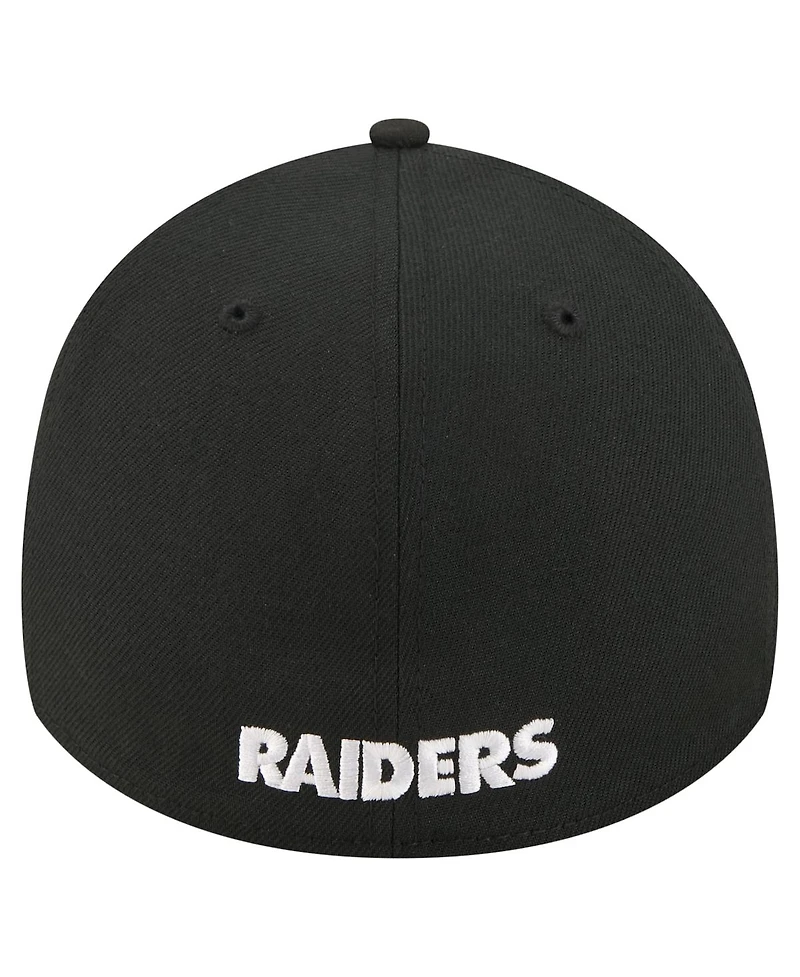 New Era Men's Black Las Vegas Raiders Core Team 39THIRTY Flex Hat