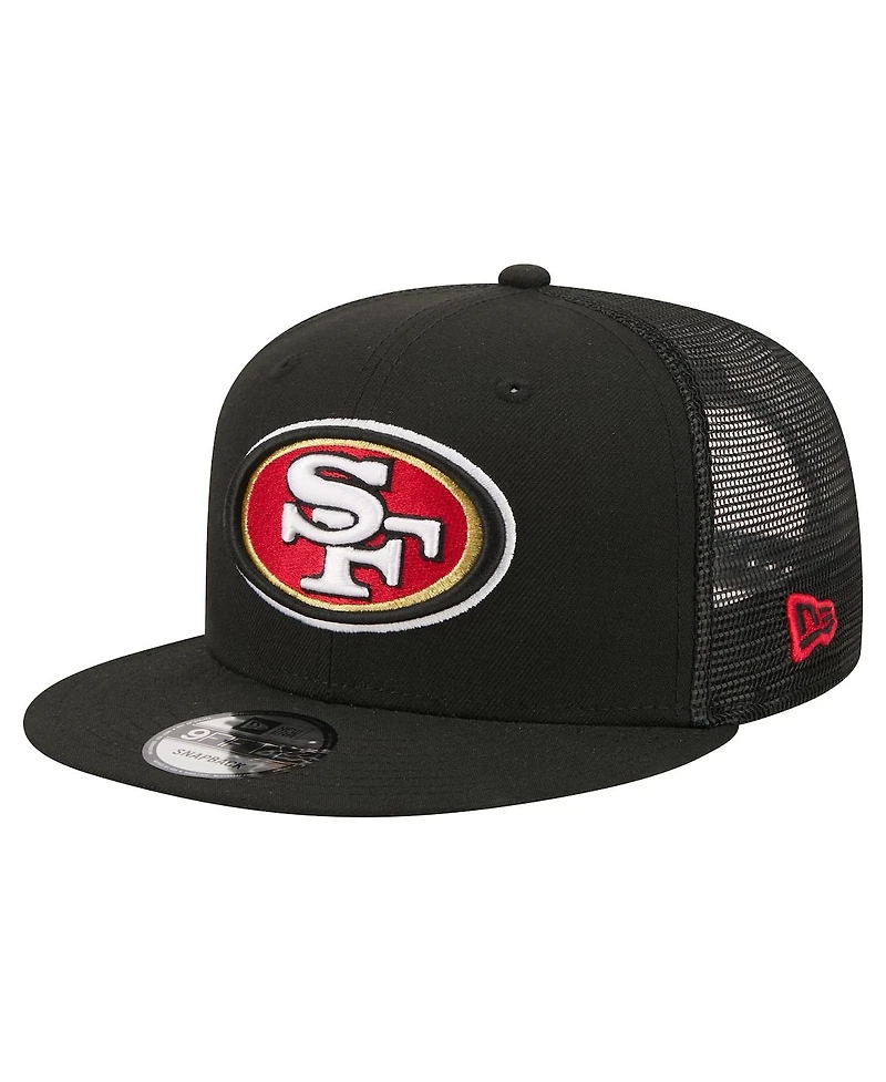 New Era Men's Black San Francisco 49ers Core Team 9FIFTY Trucker Snapback Hat