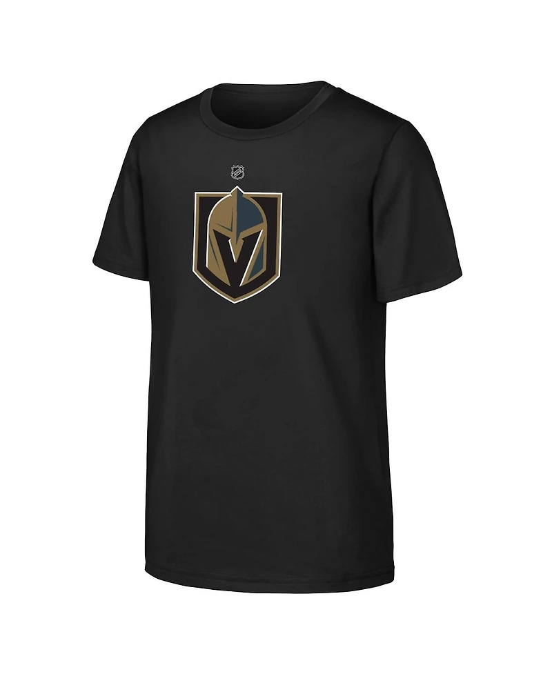 Outerstuff Big Boys and Girls Black Vegas Golden Knights Primary Logo T-Shirt