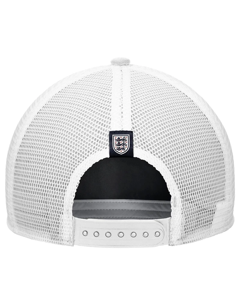 Nike Men's White England National Team Rise Rope Trucker A-Frame Adjustable Hat
