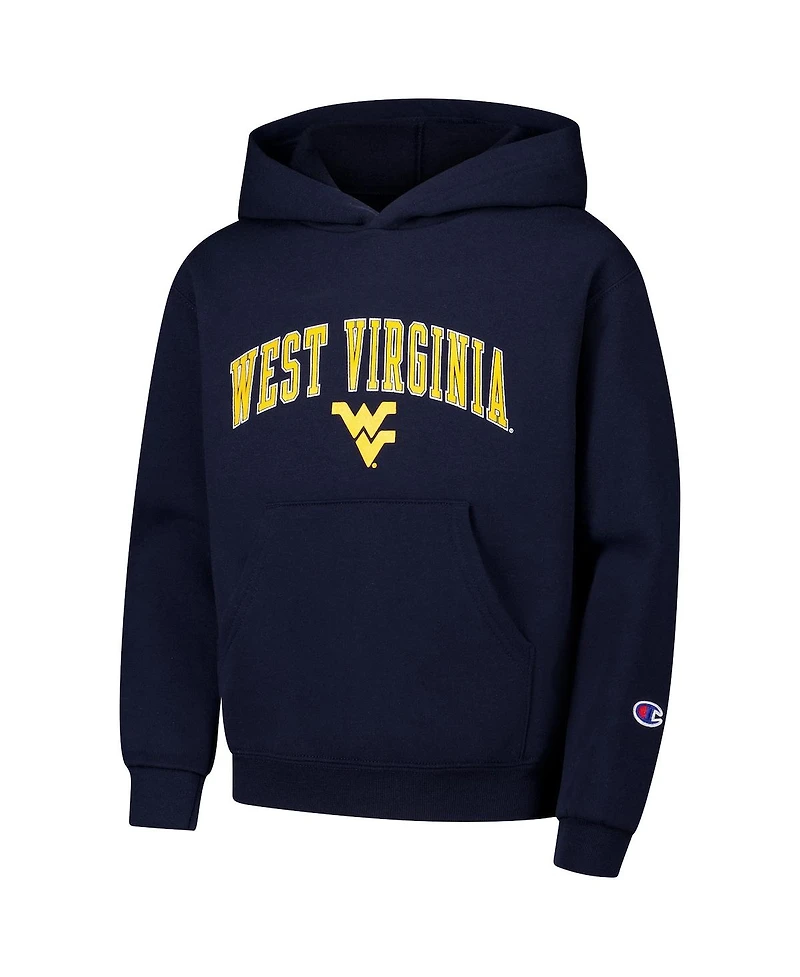 Champion Big Boys and Girls Navy West Virginia Mountaineers Campus Pullover Hoodie
