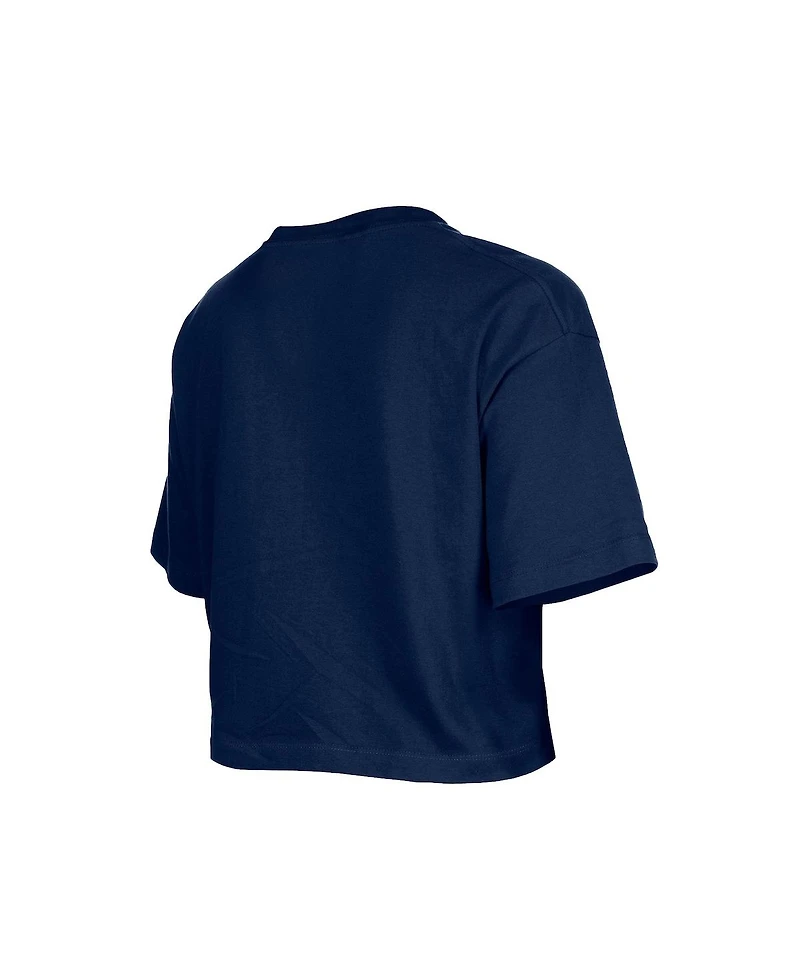 New Era Girl's Navy Dallas Cowboys Flip Sequin Boxy T-Shirt
