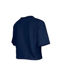 New Era Girl's Navy Dallas Cowboys Flip Sequin Boxy T-Shirt