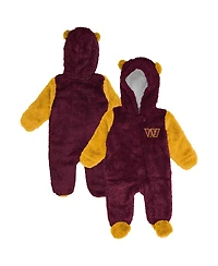Outerstuff Baby Boys and Girls Burgundy Washington Commanders Stay Napping Fleece Bunting Full-Zip Sleeper