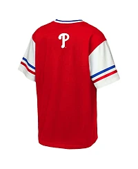 Outerstuff Big Boys and Girls Red Philadelphia Phillies League Base Runner Ringer T-Shirt