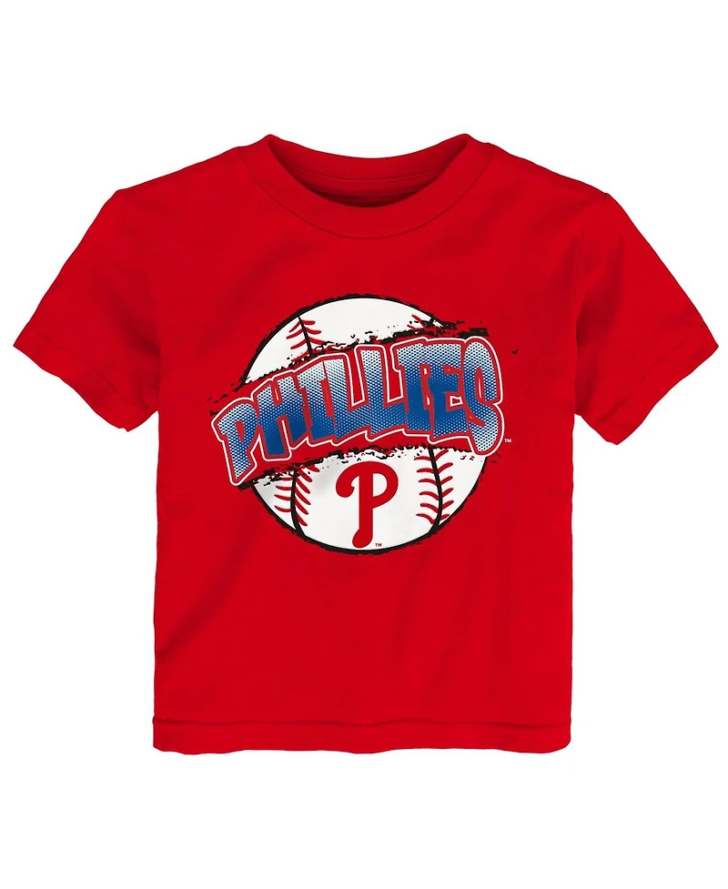 Outerstuff Toddler Red Philadelphia Phillies Split Ball T-Shirt