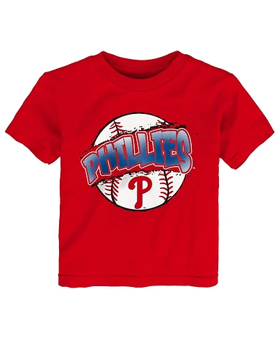 Outerstuff Toddler Red Philadelphia Phillies Split Ball T-Shirt