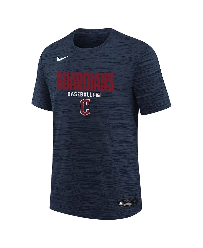 Nike Big Boys and Girls Navy Cleveland Guardians Authentic Collection Velocity Dri-fit T-Shirt