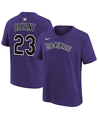 Nike Big Boys and Girls Kris Bryant Purple Colorado Rockies Name & Number T-Shirt