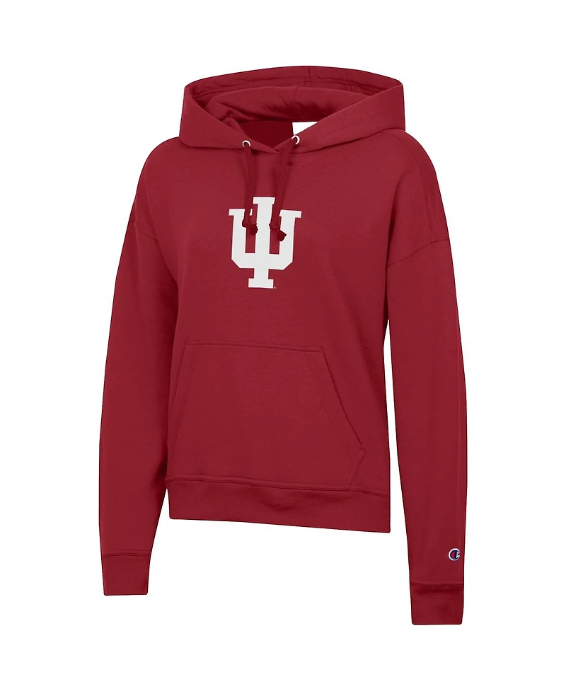 Champion Women's Crimson Indiana Hoosiers Powerblend Fleece Pullover Hoodie