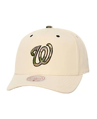 Mitchell & Ness Men's and Women's Cream Washington Nationals Camo Logo Pro Crown Snapback Hat