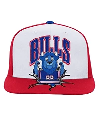 Mitchell & Ness Big Boys and Girls White Buffalo Bills Team Mascot Snapback Hat